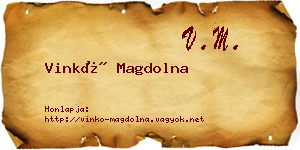 Vinkó Magdolna névjegykártya